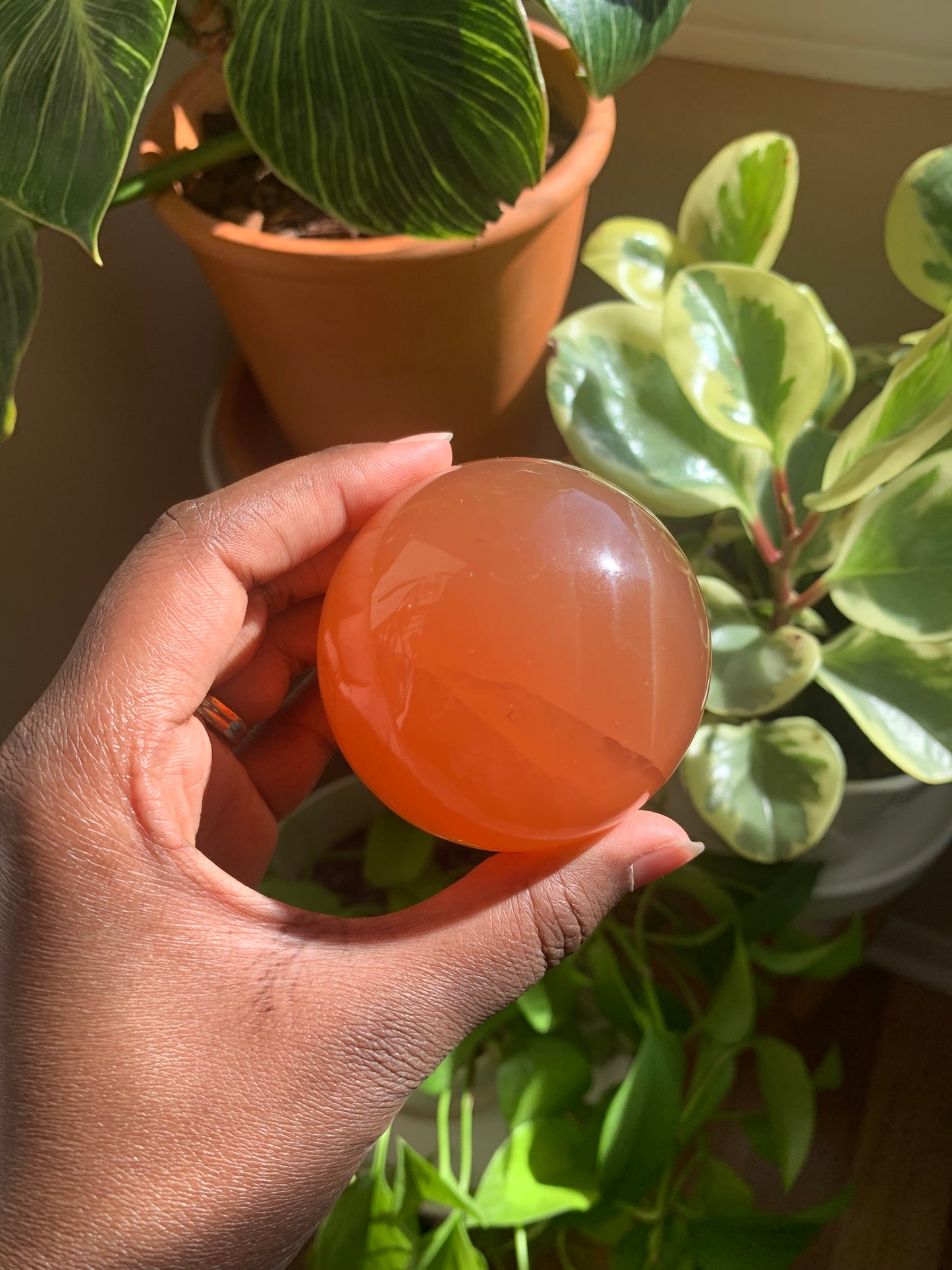 Honey Calcite Spheres