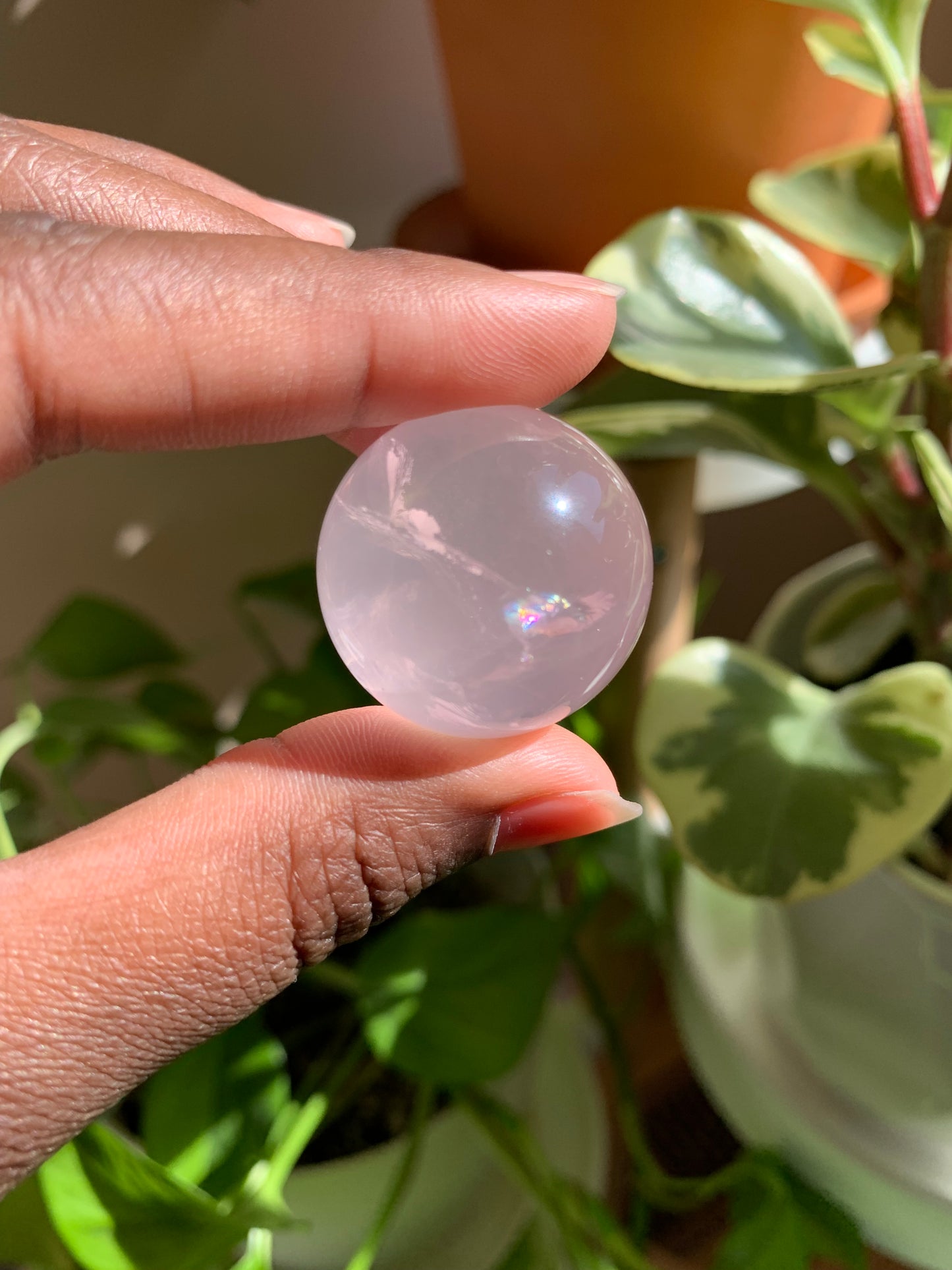 Mini Star Rose Quartz Sphere