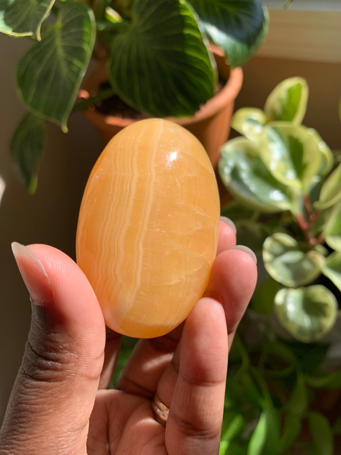 Orange Calcite Palmstone