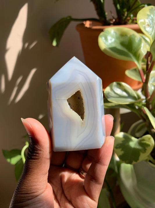 Creamy Druzy Agate Tower