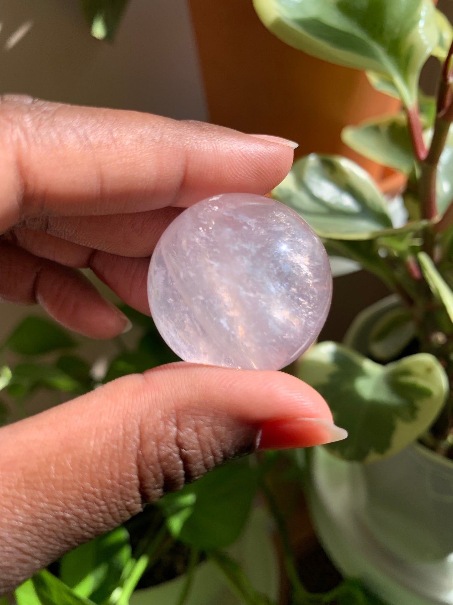 Mini Star Rose Quartz Sphere