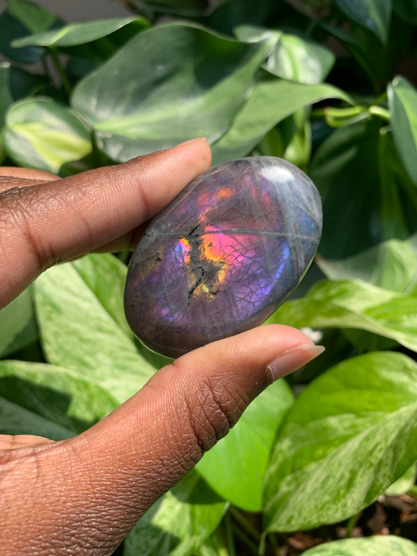 Flashy Labradorite Palmstone